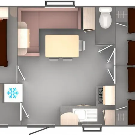 Mobil-home 6 Pers Avec Terrasse A - Api-1-52-973 キャンプ場 *